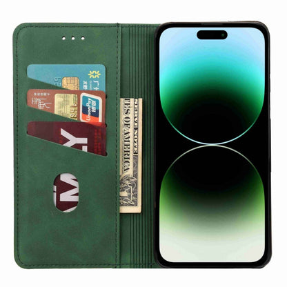 For iPhone 16 Pro Skin Feel Splicing Leather Phone Case(Green) - iPhone 16 Pro Cases by PMC Jewellery | Online Shopping South Africa | PMC Jewellery | Buy Now Pay Later Mobicred