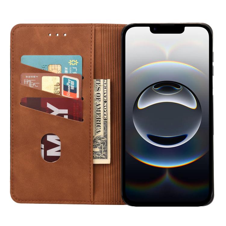 For iPhone 16e Skin Feel Splicing Leather Phone Case(Brown) - iPhone 16e Cases by PMC TechLife | Online Shopping South Africa | PMC TechLife | Buy Now Pay Later Mobicred