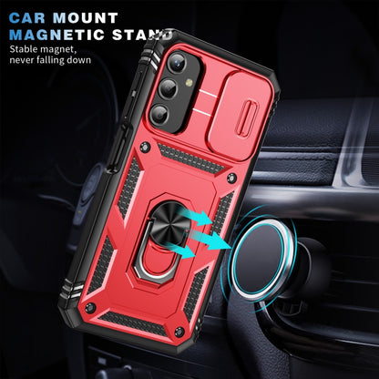 For Samsung Galaxy A25 5G Sliding Camshield TPU + PC Phone Case with Holder(Red+Black) - Galaxy Phone Cases by PMC Jewellery | Online Shopping South Africa | PMC Jewellery