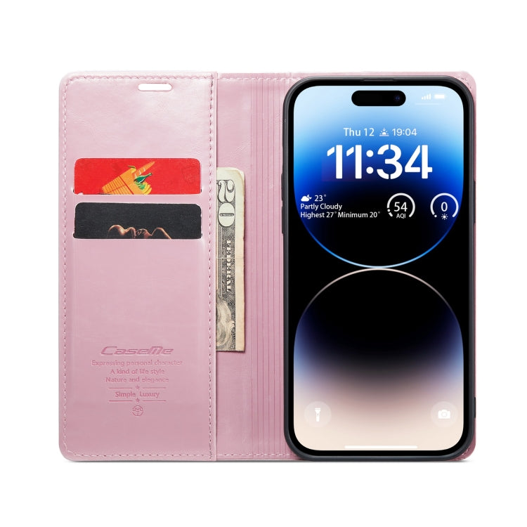 For iPhone 15 Pro CaseMe 003 Crazy Horse Texture Leather Phone Case(Rose Gold) - iPhone 15 Pro Cases by CaseMe | Online Shopping South Africa | PMC Jewellery | Buy Now Pay Later Mobicred