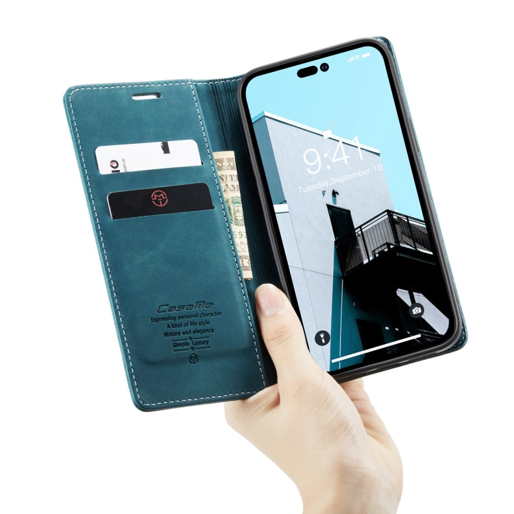 For iPhone 15 Pro CaseMe 013 Multifunctional Horizontal Flip Leather Phone Case(Blue) - iPhone 15 Pro Cases by CaseMe | Online Shopping South Africa | PMC Jewellery | Buy Now Pay Later Mobicred