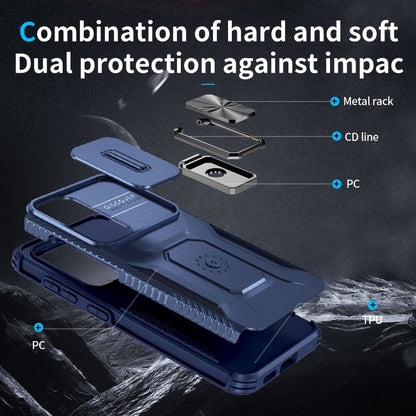 For Samsung Galaxy S24+ 5G / S25+ 5G Sliding Camshield Holder Phone Case(Blue) - Galaxy S24+ 5G Cases by PMC Jewellery | Online Shopping South Africa | PMC Jewellery | Buy Now Pay Later Mobicred