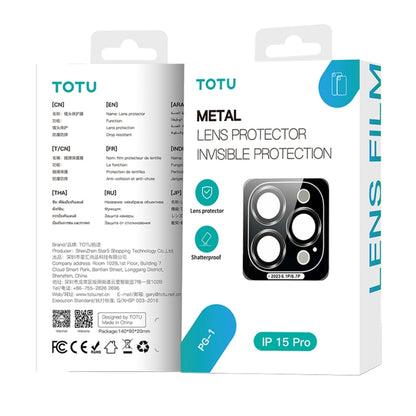 For iPhone 15 Plus TOTU PG-1 Golden Shield Series Metal Frame Lens Protector(Pink) - Lens & Accessories by TOTUDESIGN | Online Shopping South Africa | PMC Jewellery | Buy Now Pay Later Mobicred