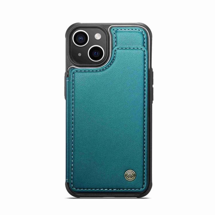 For iPhone 15 CaseMe C22 Card Slots Holder RFID Anti-theft Phone Case(Blue Green) - iPhone 15 Pro Cases by CaseMe | Online Shopping South Africa | PMC Jewellery | Buy Now Pay Later Mobicred