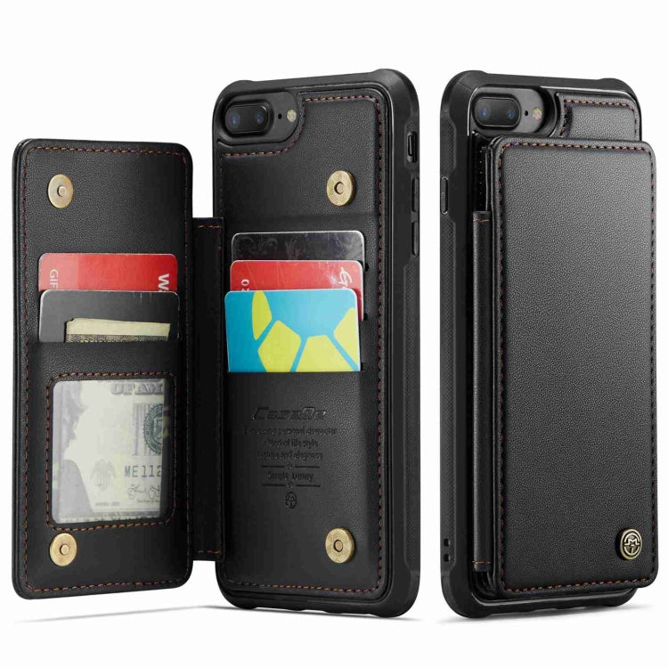 For iPhone 8 Plus / 7 Plus CaseMe C22 Card Slots Holder RFID Anti-theft Phone Case(Black) - free shipping - PMC Jewellery - Order now!