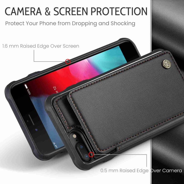 For iPhone 8 Plus / 7 Plus CaseMe C22 Card Slots Holder RFID Anti-theft Phone Case(Black) - free shipping - PMC Jewellery - Order now!