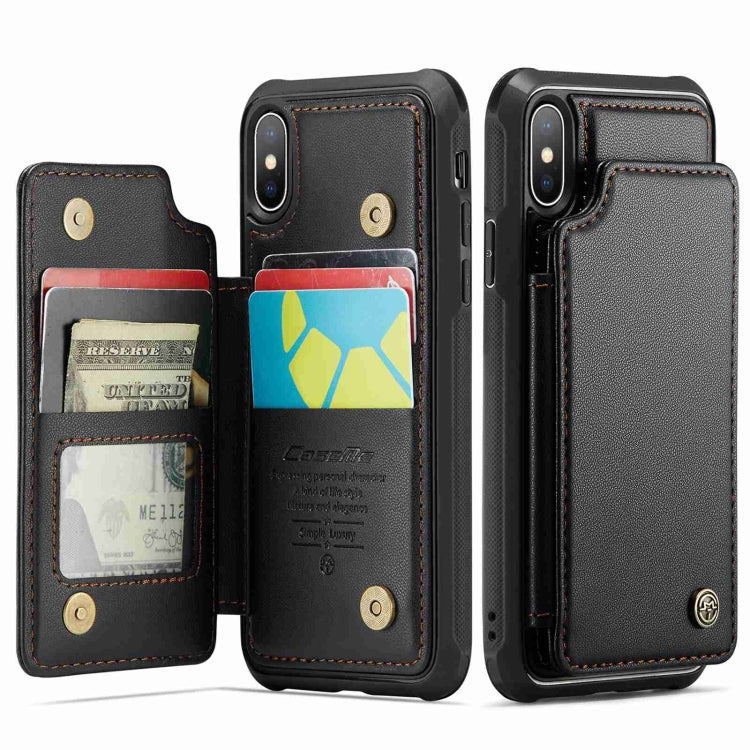 For iPhone XS Max CaseMe C22 Card Slots Holder RFID Anti-theft Phone Case(Black) - More iPhone Cases by CaseMe | Online Shopping South Africa | PMC Jewellery | Buy Now Pay Later Mobicred