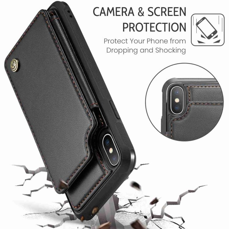 For iPhone XS Max CaseMe C22 Card Slots Holder RFID Anti-theft Phone Case(Black) - More iPhone Cases by CaseMe | Online Shopping South Africa | PMC Jewellery | Buy Now Pay Later Mobicred