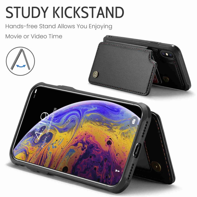 For iPhone XS Max CaseMe C22 Card Slots Holder RFID Anti-theft Phone Case(Black) - More iPhone Cases by CaseMe | Online Shopping South Africa | PMC Jewellery | Buy Now Pay Later Mobicred