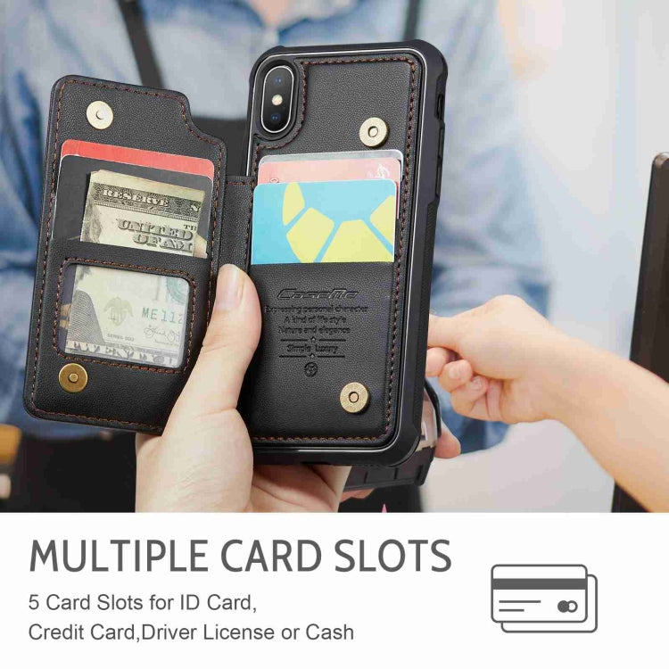 For iPhone XS Max CaseMe C22 Card Slots Holder RFID Anti-theft Phone Case(Black) - More iPhone Cases by CaseMe | Online Shopping South Africa | PMC Jewellery | Buy Now Pay Later Mobicred