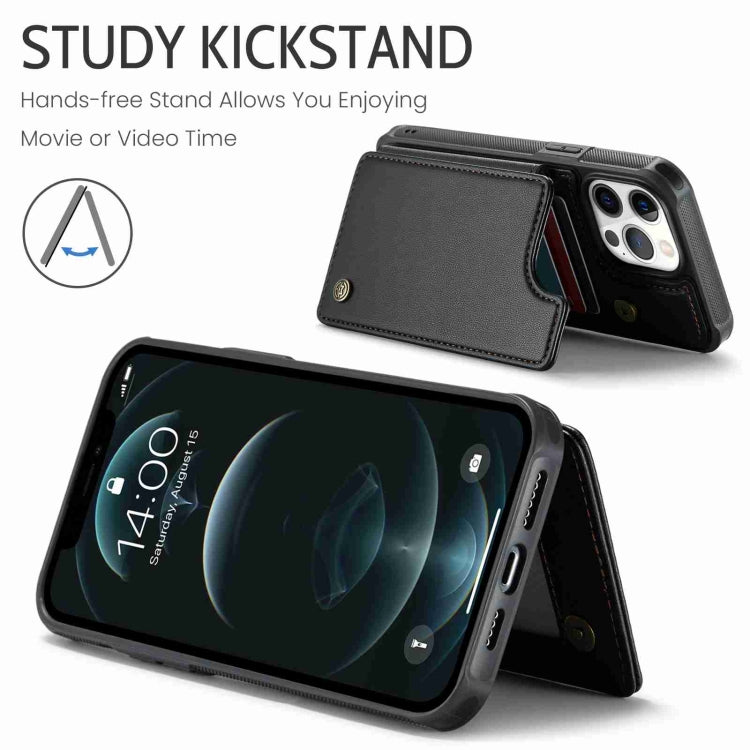 For iPhone 12 Pro Max CaseMe C22 Card Slots Holder RFID Anti-theft Phone Case(Black) - free shipping - PMC Jewellery - Order now!