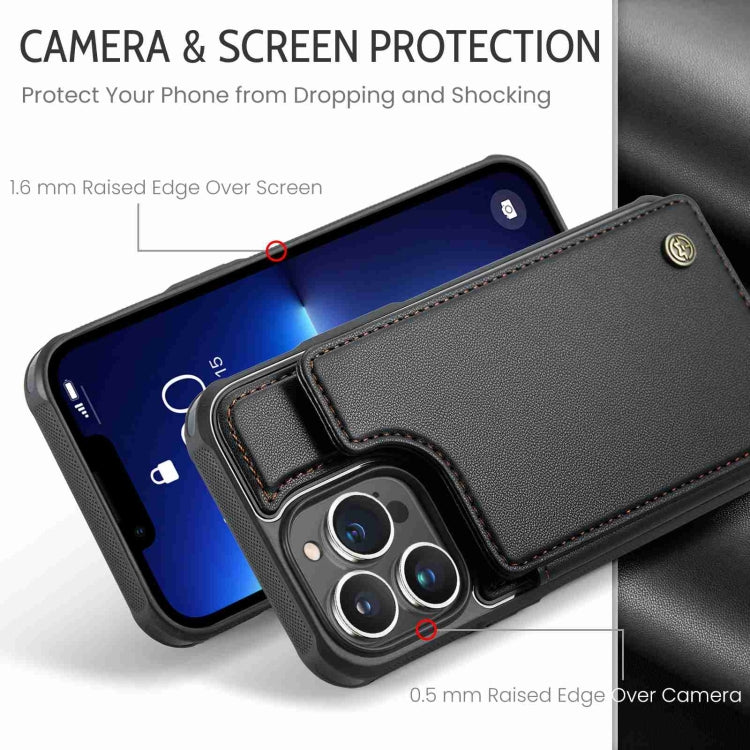 For iPhone 13 Pro Max CaseMe C22 Card Slots Holder RFID Anti-theft Phone Case(Black) - free shipping - PMC Jewellery - Order now!