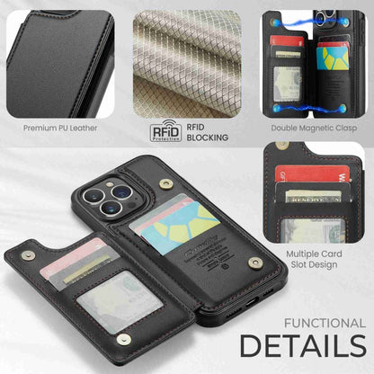 For iPhone 13 Pro Max CaseMe C22 Card Slots Holder RFID Anti-theft Phone Case(Black) - iPhone 13 Pro Max Cases by CaseMe | Online Shopping South Africa | PMC Jewellery | Buy Now Pay Later Mobicred