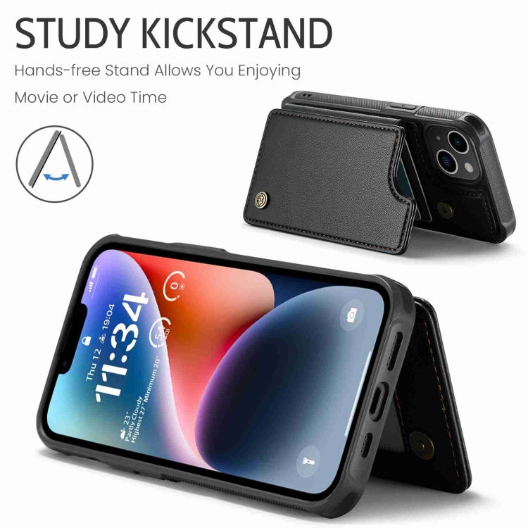 For iPhone 14 CaseMe C22 Card Slots Holder RFID Anti-theft Phone Case(Black) - free shipping - PMC Jewellery - Order now!