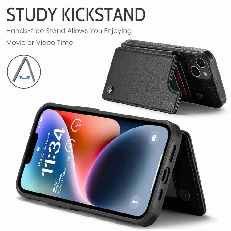 For iPhone 14 Plus CaseMe C22 Card Slots Holder RFID Anti-theft Phone Case(Black) - free shipping - PMC Jewellery - Order now!