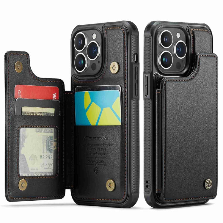 For iPhone 14 Pro Max CaseMe C22 Card Slots Holder RFID Anti-theft Phone Case(Black) - iPhone 14 Pro Max Cases by CaseMe | Online Shopping South Africa | PMC Jewellery | Buy Now Pay Later Mobicred