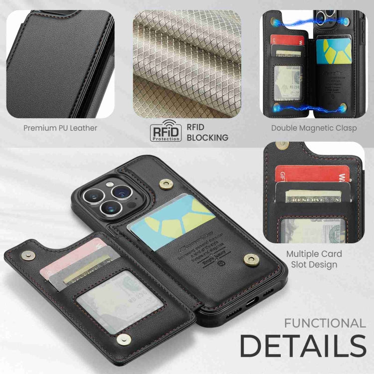 For iPhone 14 Pro Max CaseMe C22 Card Slots Holder RFID Anti-theft Phone Case(Black) - iPhone 14 Pro Max Cases by CaseMe | Online Shopping South Africa | PMC Jewellery | Buy Now Pay Later Mobicred