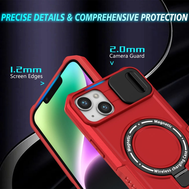 For iPhone 14 Sliding Camshield Magsafe Holder TPU Hybrid PC Phone Case(Red) - iPhone 14 Cases by PMC Jewellery | Online Shopping South Africa | PMC Jewellery