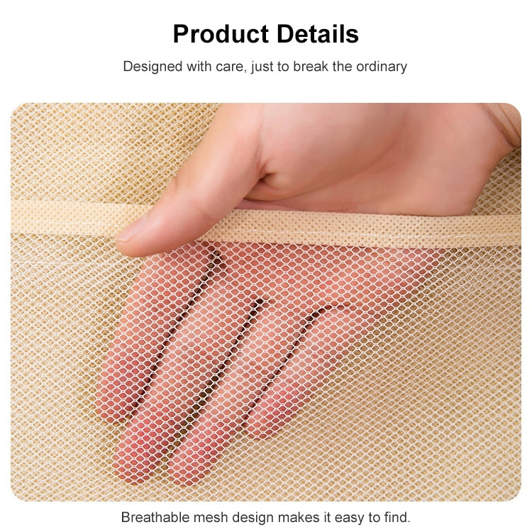 5+10 Grids Underwear Storage Bag Non-woven Double-sided Hanging Storage Bag(Beige) - Storage Bags by PMC TechLife | Online Shopping South Africa | PMC TechLife | Buy Now Pay Later Mobicred