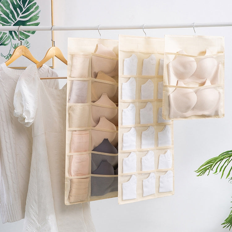 6+6 Grids Underwear Storage Bag Non-woven Double-sided Hanging Storage Bag(Pink) - Storage Bags by PMC TechLife | Online Shopping South Africa | PMC TechLife | Buy Now Pay Later Mobicred
