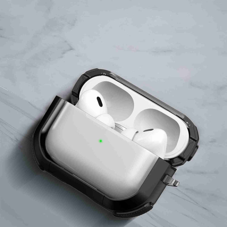 For AirPods 2 / 1 Thunder Transparent Armor Wireless Earphones Protective Case(Red) - For AirPods 1/2 by PMC Jewellery | Online Shopping South Africa | PMC Jewellery | Buy Now Pay Later Mobicred