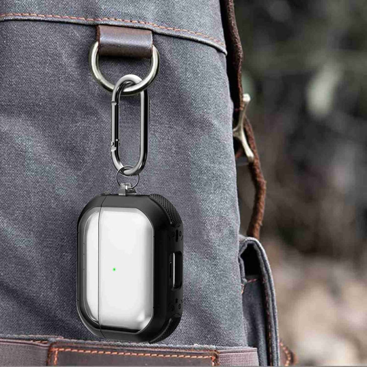 For AirPods 2 / 1 Thunder Transparent Armor Wireless Earphones Protective Case(Black) - For AirPods 1/2 by PMC Jewellery | Online Shopping South Africa | PMC Jewellery | Buy Now Pay Later Mobicred