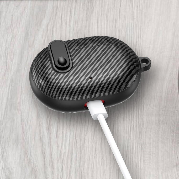 For Beats Studio Buds Switch Carbon Fiber Wireless Earphones Protective Case(Black Yellow) - Other Case by PMC Jewellery | Online Shopping South Africa | PMC Jewellery | Buy Now Pay Later Mobicred