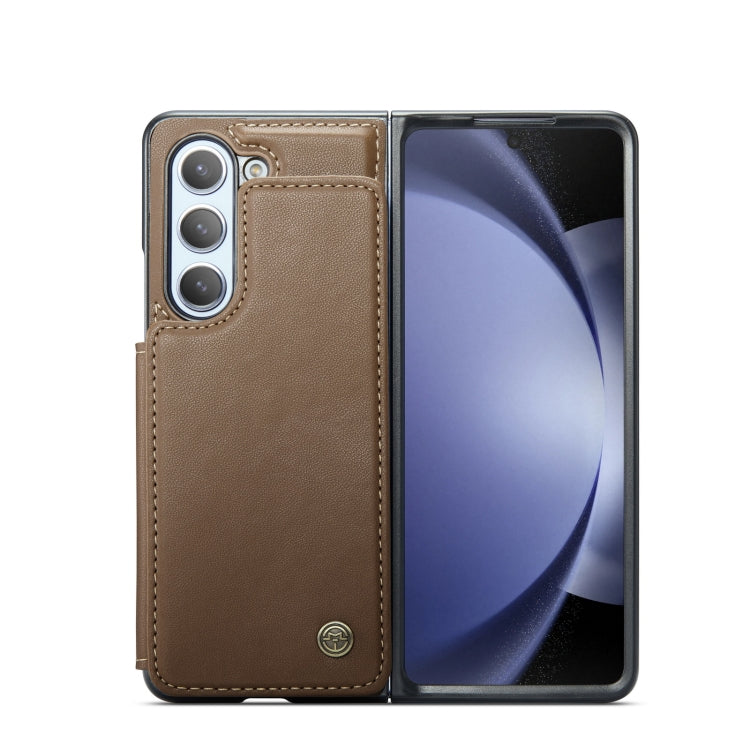 For Samsung Galaxy Z Fold5 CaseMe C22 PC+TPU Business Style RFID Anti-theft Leather Phone Case(Brown) - Galaxy Z Fold5 Cases by CaseMe | Online Shopping South Africa | PMC Jewellery | Buy Now Pay Later Mobicred