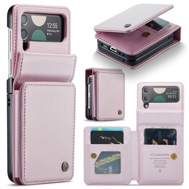 For Samsung Galaxy Z Flip4 5G CaseMe C22 PC+TPU Business Style RFID Anti-theft Leather Phone Case(Pink) - Galaxy Z Flip4 5G Cases by CaseMe | Online Shopping South Africa | PMC Jewellery | Buy Now Pay Later Mobicred