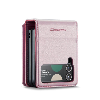 For Samsung Galaxy Z Flip4 5G CaseMe C22 PC+TPU Business Style RFID Anti-theft Leather Phone Case(Pink) - Galaxy Z Flip4 5G Cases by CaseMe | Online Shopping South Africa | PMC Jewellery | Buy Now Pay Later Mobicred