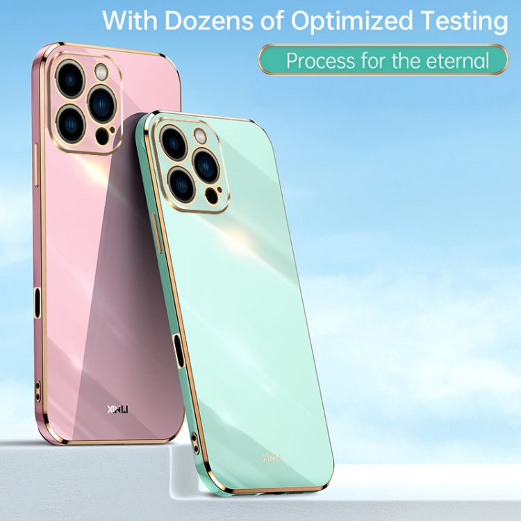 For iPhone 16 Pro XINLI Straight Edge 6D Electroplate TPU Phone Case(Mint Green) - iPhone 16 Pro Cases by XINLI | Online Shopping South Africa | PMC Jewellery | Buy Now Pay Later Mobicred