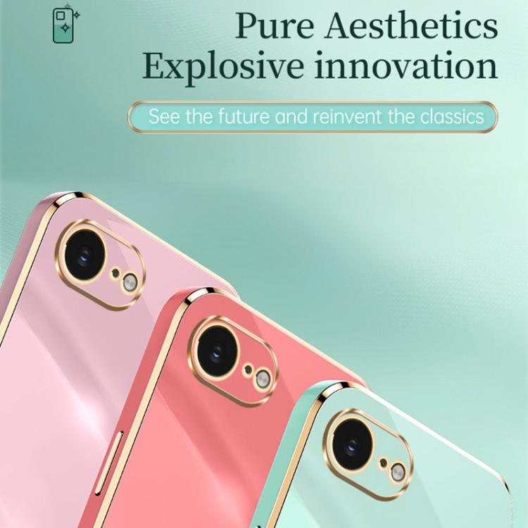 For iPhone 16e XINLI Straight Edge 6D Electroplate TPU Phone Case(White) - free shipping - PMc TechLife - Order now!