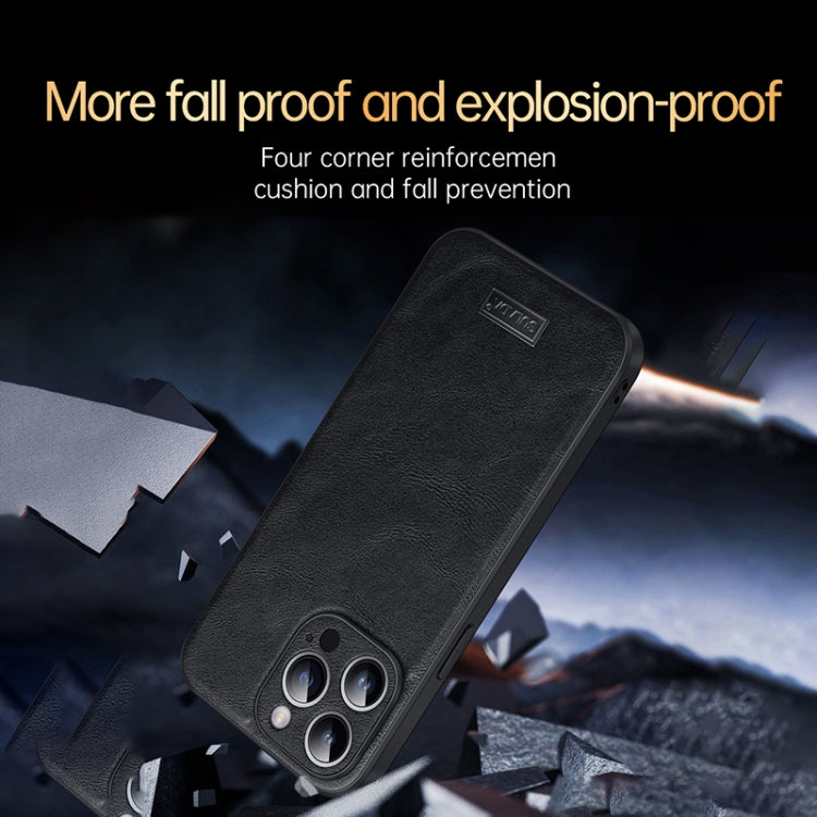 For iPhone 16 Pro Max SULADA Shockproof TPU Hybrid Handmade Leather Phone Case(Black) - iPhone 16 Pro Max Cases by SULADA | Online Shopping South Africa | PMC Jewellery | Buy Now Pay Later Mobicred