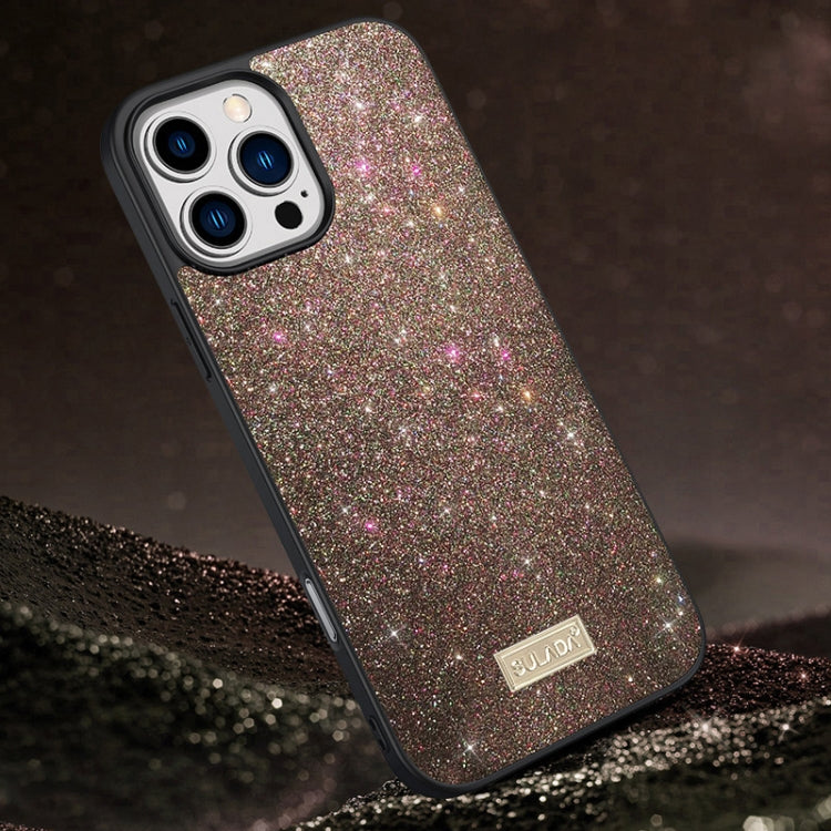 For iPhone 16 Pro SULADA Glittery PC Hybrid TPU Handmade Leather Phone Case(Colorful) - iPhone 16 Pro Cases by SULADA | Online Shopping South Africa | PMC Jewellery | Buy Now Pay Later Mobicred