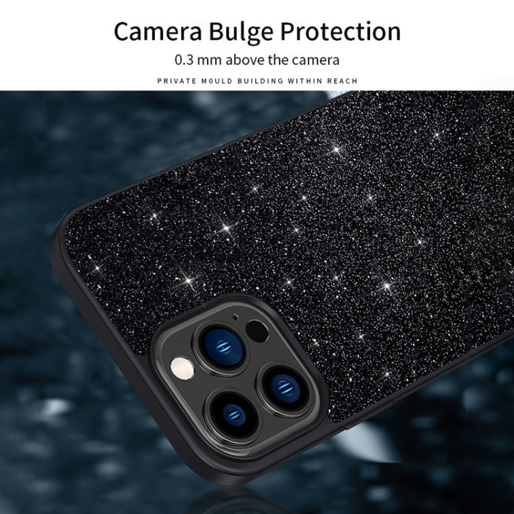 For iPhone 16 Pro SULADA Glittery PC Hybrid TPU Handmade Leather Phone Case(Black) - iPhone 16 Pro Cases by SULADA | Online Shopping South Africa | PMC Jewellery | Buy Now Pay Later Mobicred