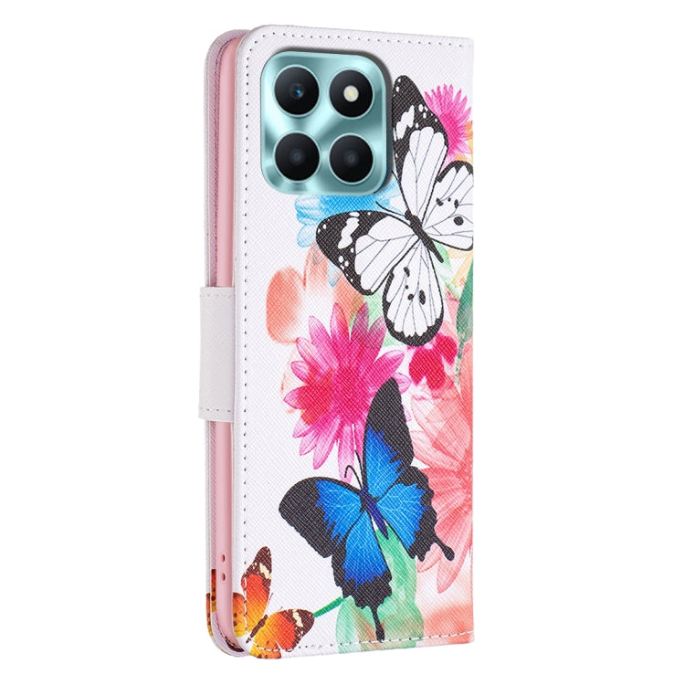 For Honor X6a Colored Drawing Pattern Leather Phone Case(Butterflies) - Honor Cases by PMC TechLife | Online Shopping South Africa | PMC TechLife