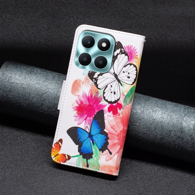 For Honor X6a Colored Drawing Pattern Leather Phone Case(Butterflies) - Honor Cases by PMC TechLife | Online Shopping South Africa | PMC TechLife