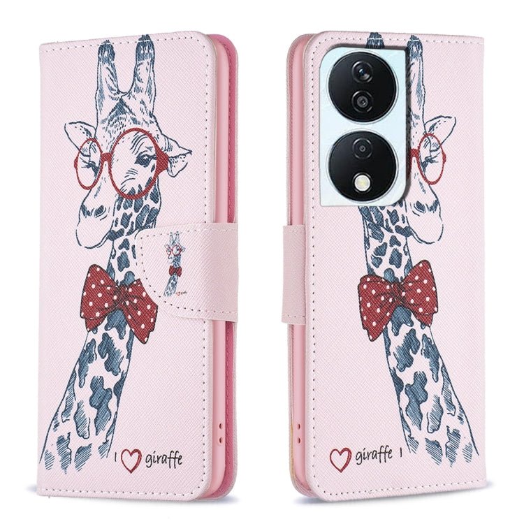For Honor X7b Colored Drawing Pattern Leather Phone Case(Deer) - Honor Cases by PMC TechLife | Online Shopping South Africa | PMC TechLife