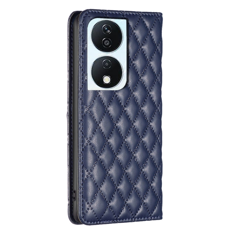 For Honor X7b Diamond Lattice Magnetic Leather Flip Phone Case(Blue) - Honor Cases by PMC TechLife | Online Shopping South Africa | PMC TechLife