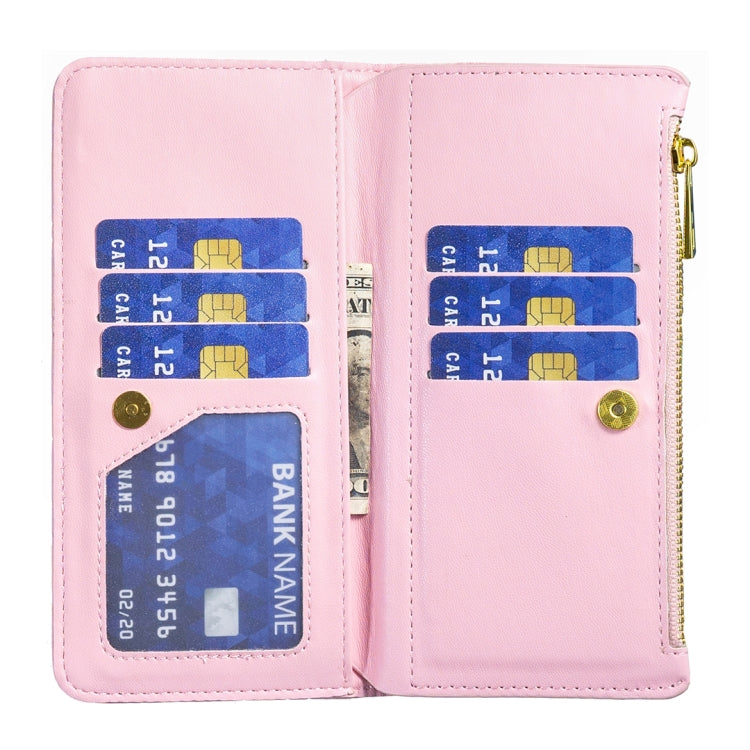 For Honor X7b Diamond Lattice Zipper Wallet Leather Flip Phone Case(Pink) - Honor Cases by PMC TechLife | Online Shopping South Africa | PMC TechLife