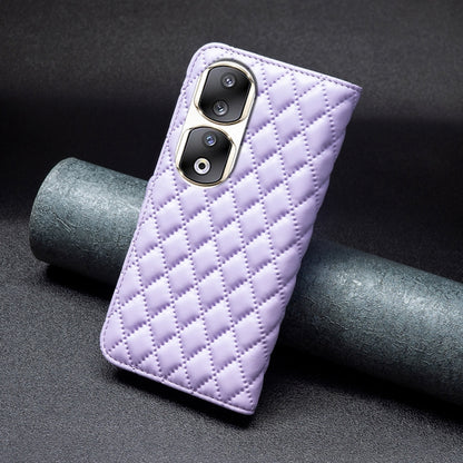 For Honor 90 Pro Diamond Lattice Wallet Flip Leather Phone Case(Purple) - Honor Cases by PMC Jewellery | Online Shopping South Africa | PMC Jewellery | Buy Now Pay Later Mobicred