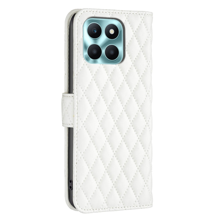 For Honor X6a Diamond Lattice Wallet Flip Leather Phone Case(White) - Honor Cases by PMC TechLife | Online Shopping South Africa | PMC TechLife | Buy Now Pay Later Mobicred