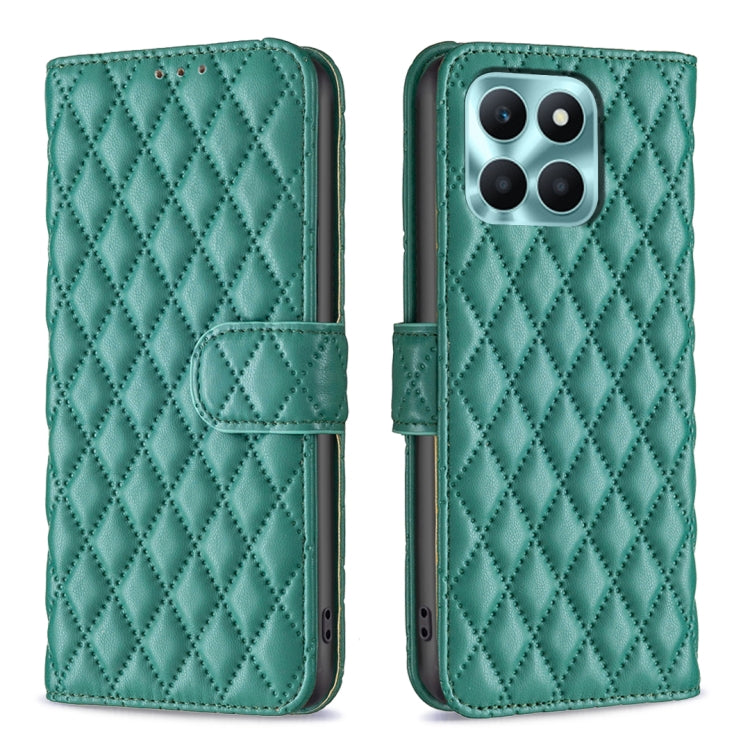 For Honor X6a Diamond Lattice Wallet Flip Leather Phone Case(Green) - Honor Cases by PMC TechLife | Online Shopping South Africa | PMC TechLife | Buy Now Pay Later Mobicred