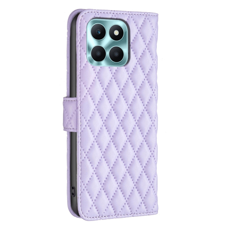 For Honor X6a Diamond Lattice Wallet Flip Leather Phone Case(Purple) - Honor Cases by PMC TechLife | Online Shopping South Africa | PMC TechLife | Buy Now Pay Later Mobicred