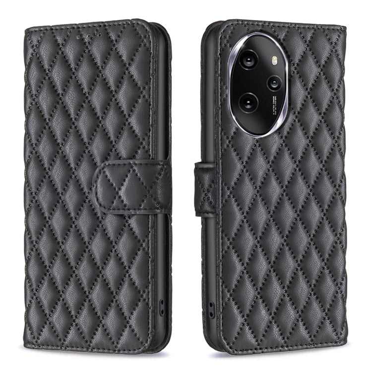 For Honor 100 Pro Diamond Lattice Wallet Flip Leather Phone Case(Black) - Honor Cases by PMC Jewellery | Online Shopping South Africa | PMC Jewellery | Buy Now Pay Later Mobicred