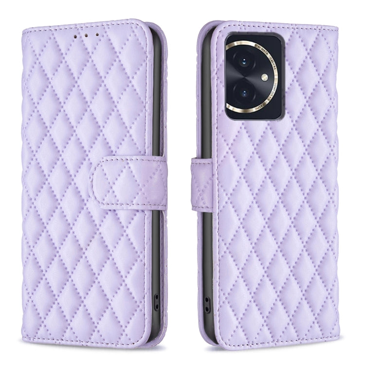 For Honor 100 Diamond Lattice Wallet Flip Leather Phone Case(Purple) - Honor Cases by PMC Jewellery | Online Shopping South Africa | PMC Jewellery | Buy Now Pay Later Mobicred