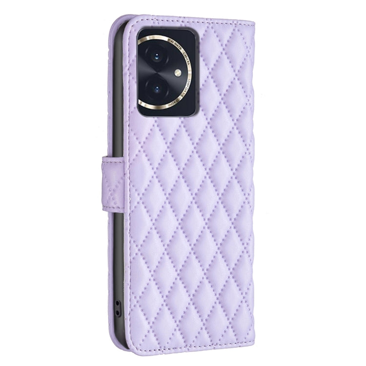 For Honor 100 Diamond Lattice Wallet Flip Leather Phone Case(Purple) - Honor Cases by PMC Jewellery | Online Shopping South Africa | PMC Jewellery | Buy Now Pay Later Mobicred