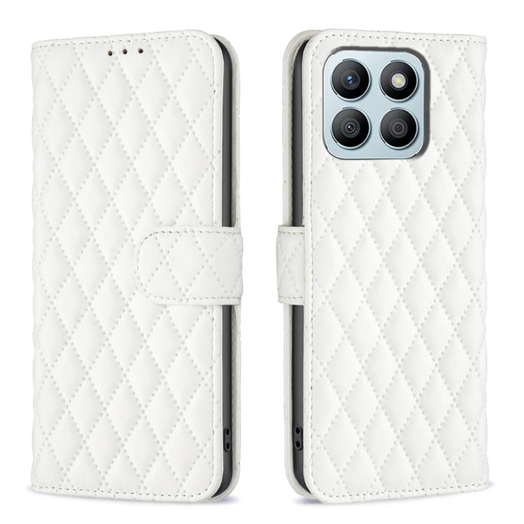 For Honor X8b Diamond Lattice Wallet Flip Leather Phone Case(White) - Honor Cases by PMC TechLife | Online Shopping South Africa | PMC TechLife | Buy Now Pay Later Mobicred