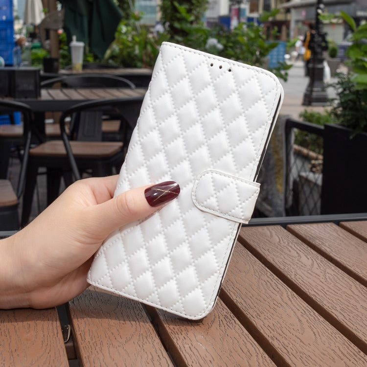 For Honor X8b Diamond Lattice Wallet Flip Leather Phone Case(White) - Honor Cases by PMC TechLife | Online Shopping South Africa | PMC TechLife | Buy Now Pay Later Mobicred