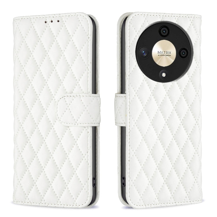 For Honor X9b/Magic6 Lite 5G Diamond Lattice Wallet Flip Leather Phone Case(White) - Honor Cases by PMC Jewellery | Online Shopping South Africa | PMC Jewellery | Buy Now Pay Later Mobicred